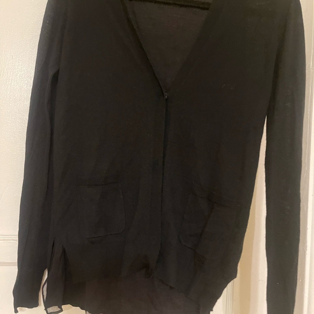 Women’s Blouse Brand Joseph Color Black Size Medium. Fabric Light Wool Cashmere.